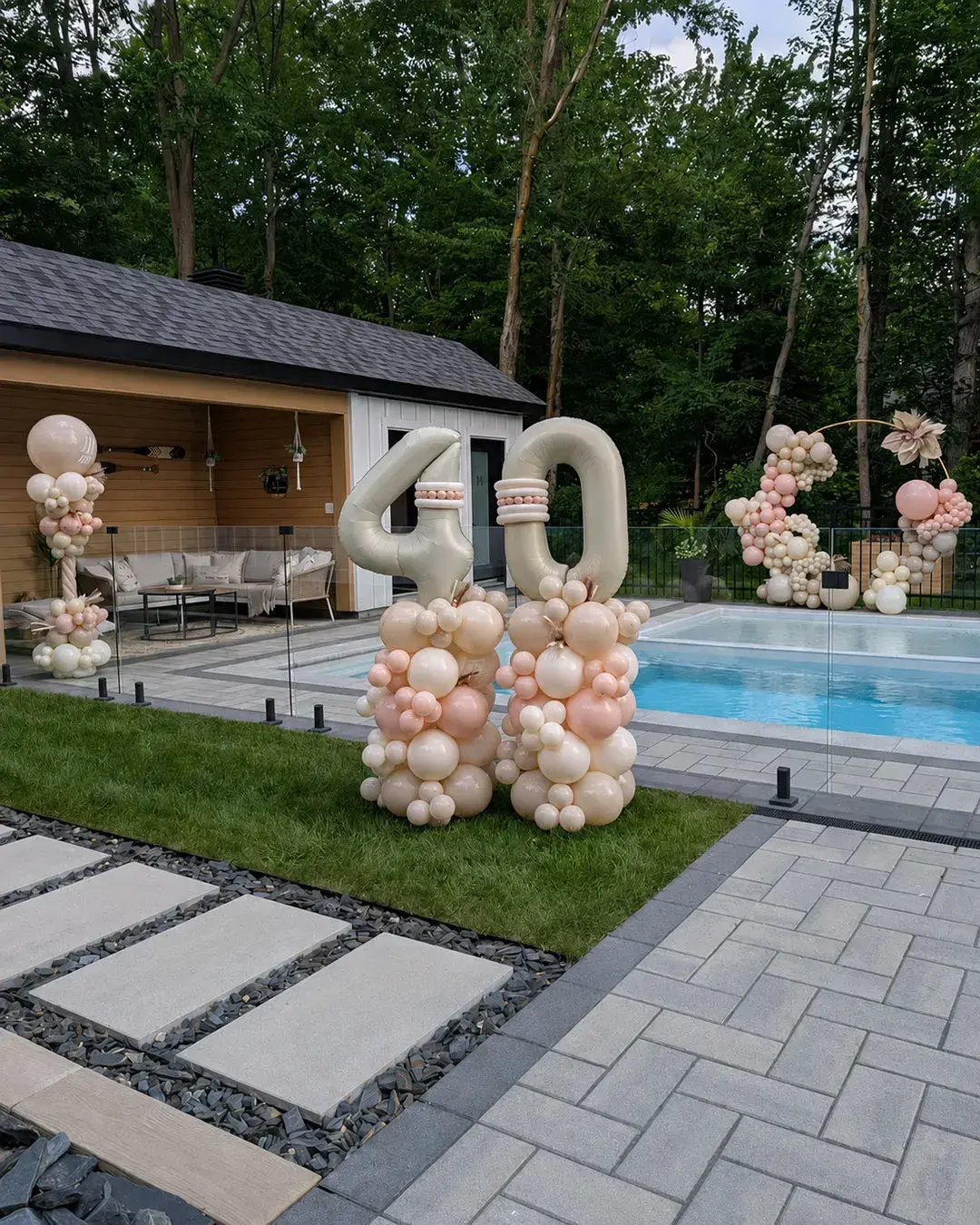 Elegant balloon décor and celebration styling by Fête Fofolle